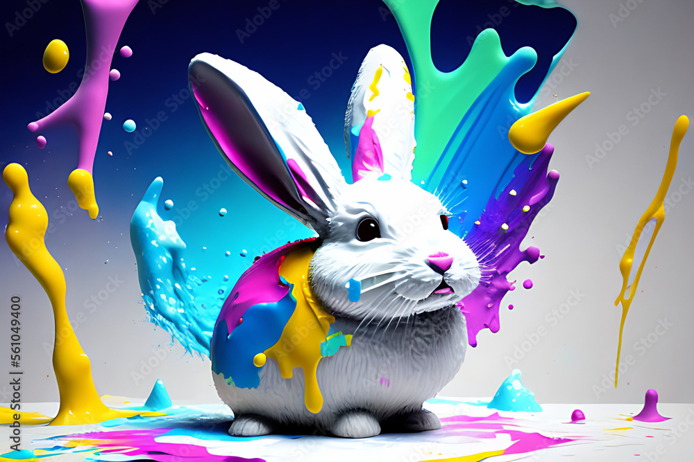 blob art water color paint glob art background Generative AI