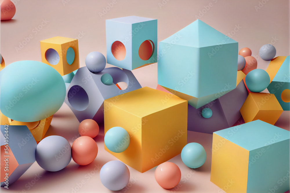 Abstract geometric background 3D by Generate AI Abstract geometric background 3D by Generate AI