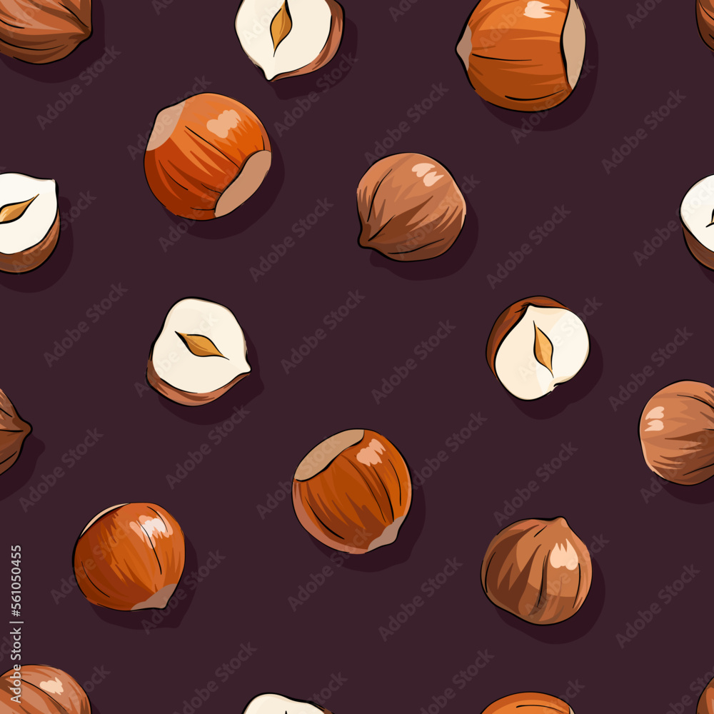 Seamless vector pattern with sweets, pastries, candies, goodies. Delicious pattern for printing on fabric, paper, textile