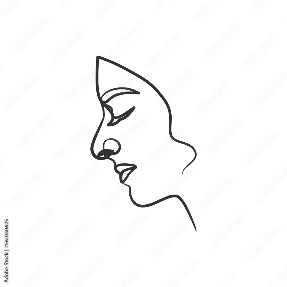 Woman face continuous line drawing Woman face continuous line drawing