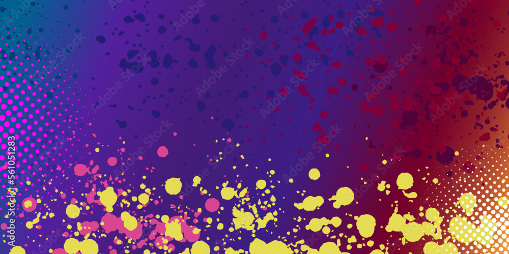 Abstract background with brush and ink splatters. Dots, ink traces, splat drops, rainbow colors. Spray, graffiti, grunge effect. Artistic illustration. Modern artwork for animation. Isolated vector. Abstract background with brush and ink splatters. Dots, ink traces, splat drops, rainbow colors. Spray, graffiti, grunge effect. Artistic illustration. Modern artwork for animation. Isolated vector.