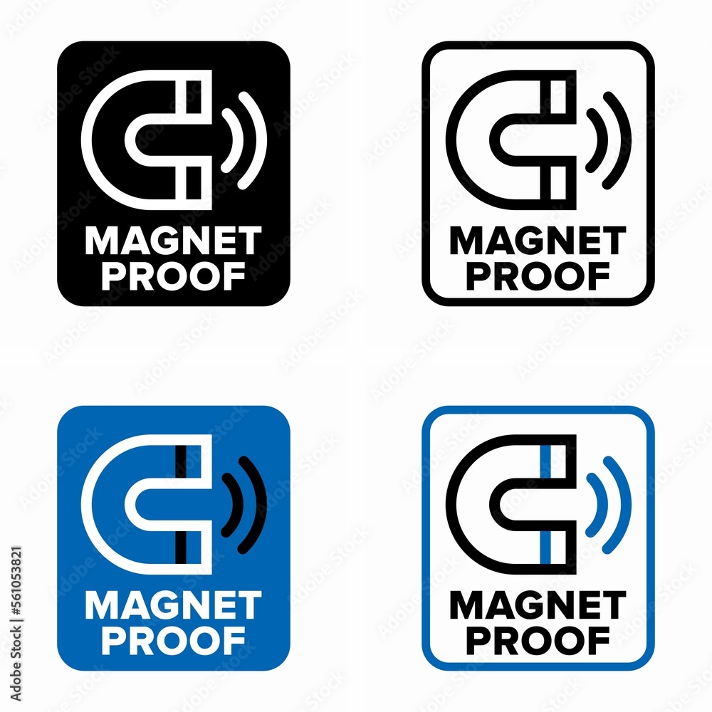 Magnet Proof vector information sign Magnet Proof vector information sign