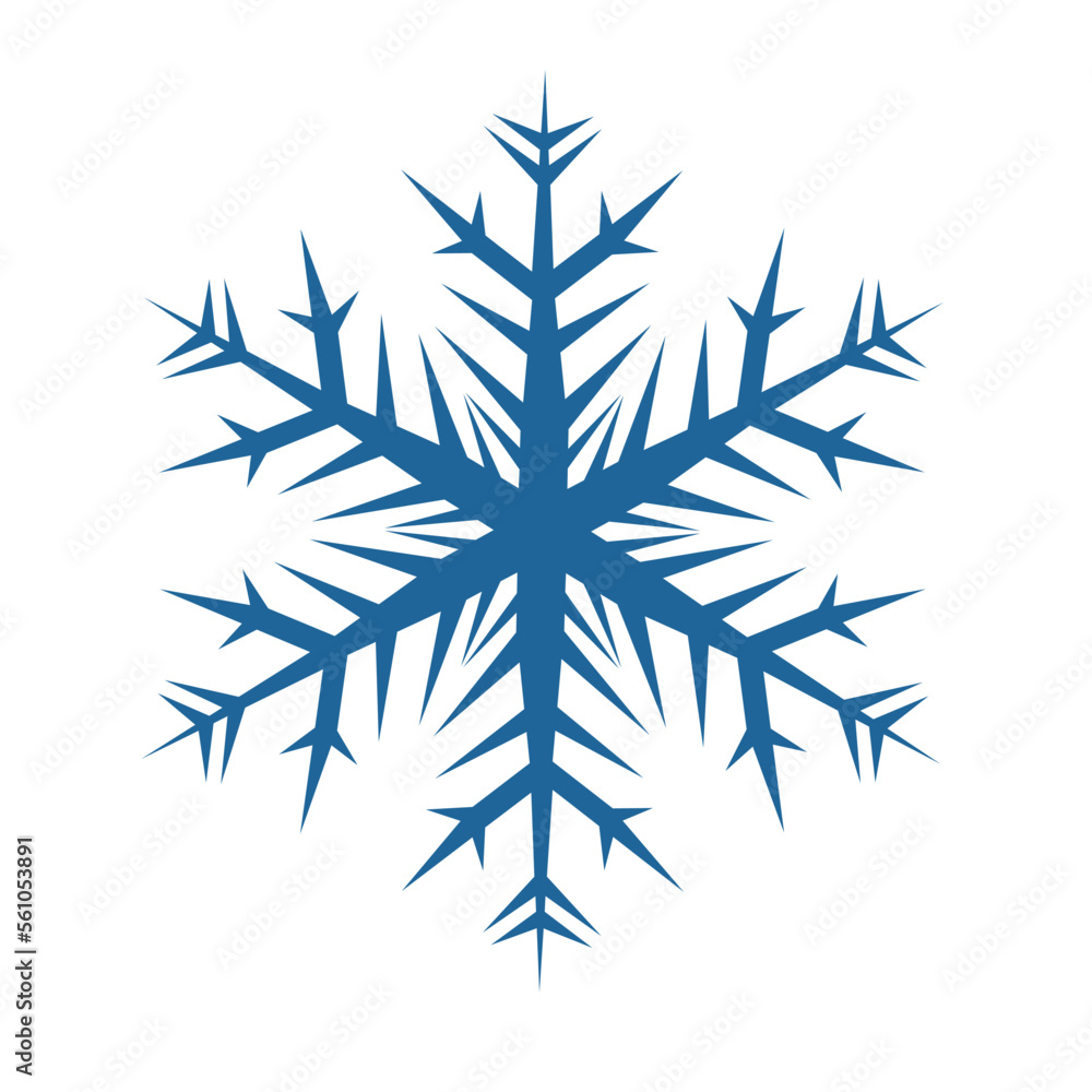 Blue hexagonal snowflake on a white background. A unique author's snowflake to decorate the winter holidays. Vector image of a Christmas symbol. Blue hexagonal snowflake on a white background. A unique author's snowflake to decorate the winter holidays. Vector image of a Christmas symbol.