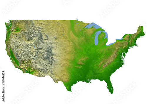 United States of America relief map photo