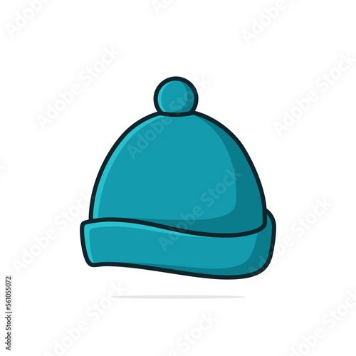 A knitted winter bobble hat set isolated on a white background