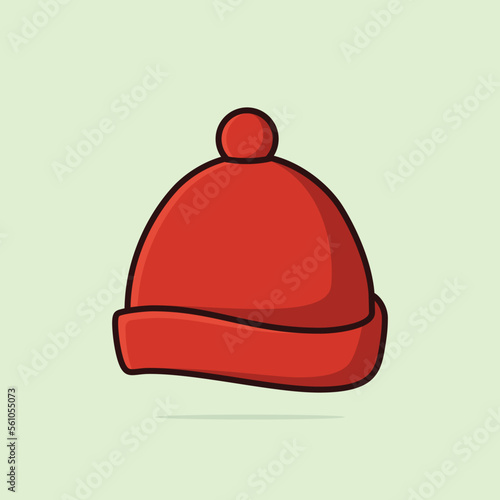 A knitted winter bobble hat set isolated on a white background