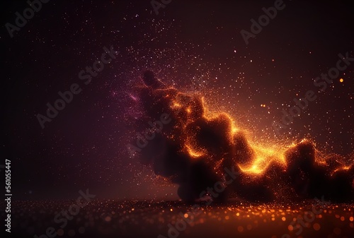 Abstract background with glowing particles. Generative AI