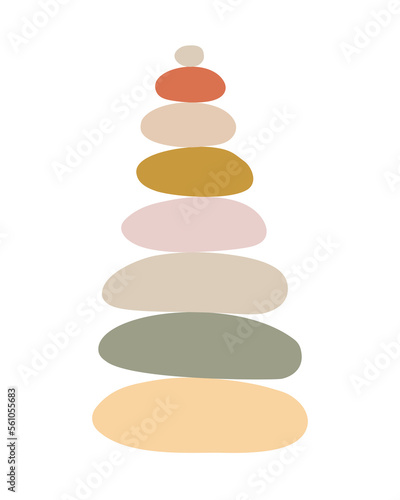 Valokuva Zen stones cairns simple abstract flat style vector illustration, relax, meditat