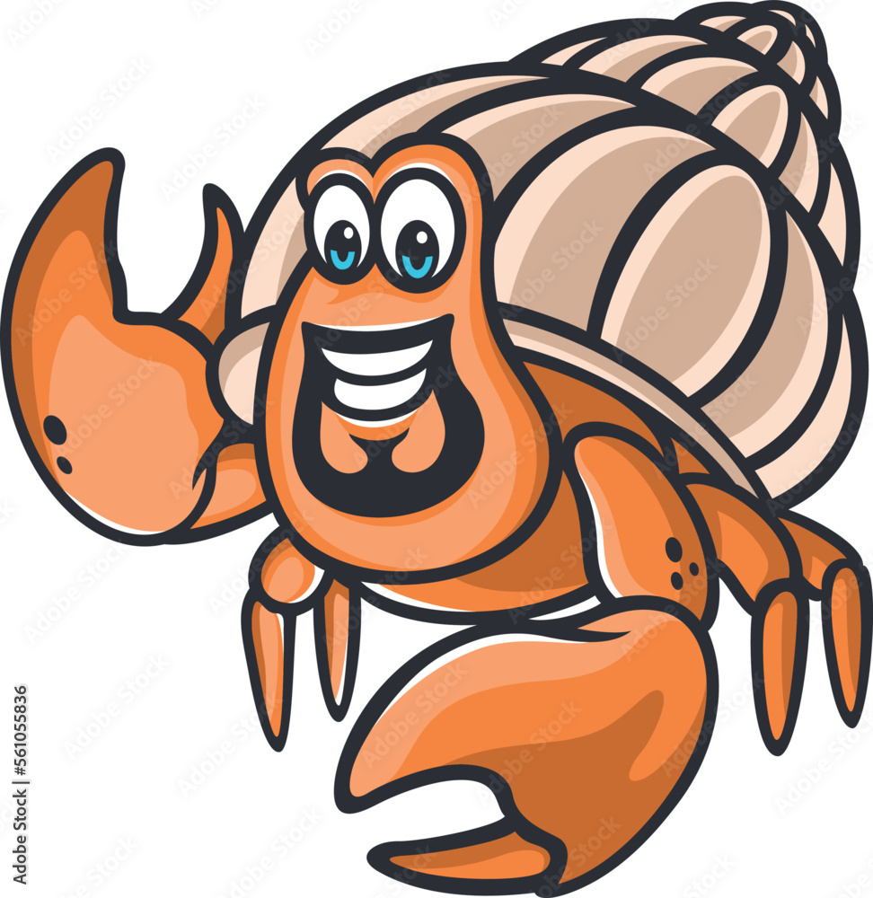 Hermit Crab Cartoon Character Design