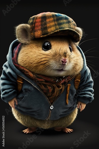 Lemming wearing fashion urban streetwear..Generative AI photo