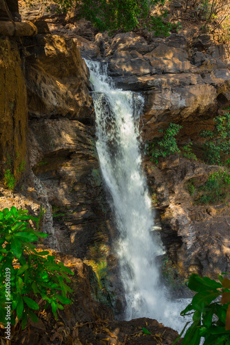 Arvalem waterfall in March. Goa. India