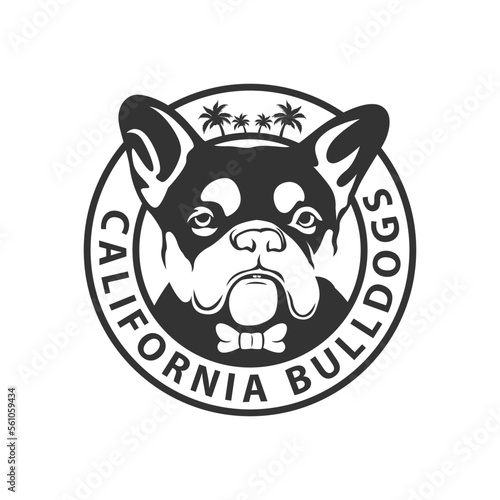 French bulldogs kennel and studding logo. vector illustration