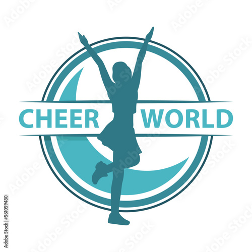 Cheer world logo needed to show the cheerleading vector illustration