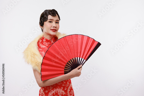 Young beautiful asian girl in japanese tradional dress.