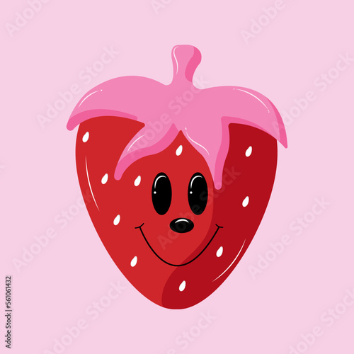 Cheerful bright strawberry photo