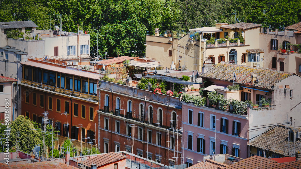 Fototapeta premium Panoramic view over the Rome Italy