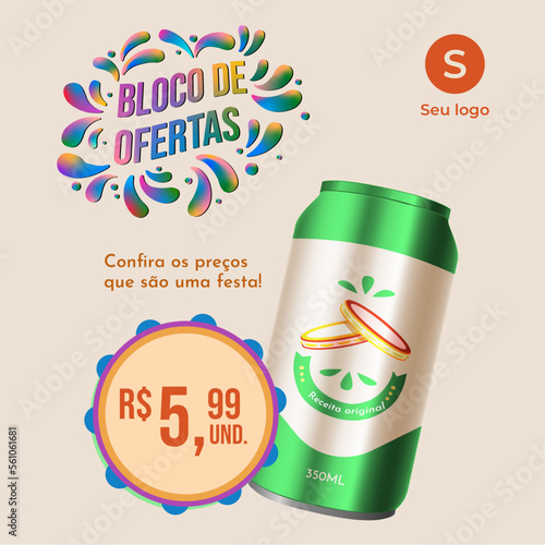 Vetor de cartão de promoção de carnaval