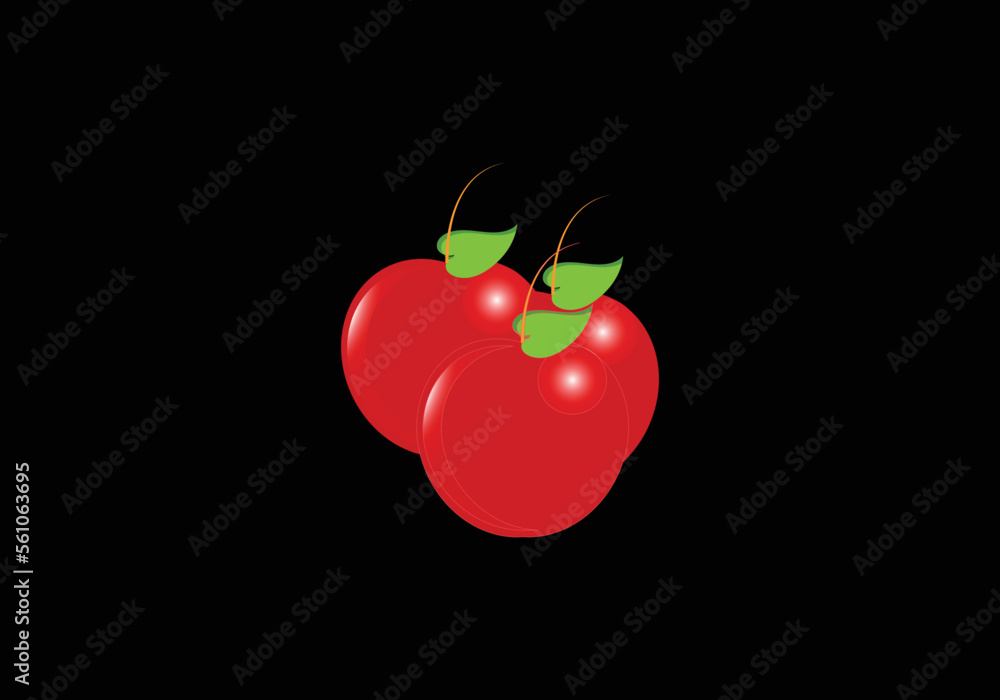 Obraz premium red tomato on black background