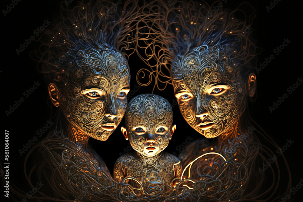 Soul family spiritual concept. Generative AI, this image is not based on any original image, character or person.