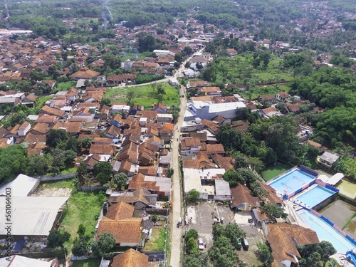 Amazing view of a village road between Cikancung agricultural lands - Indonesia