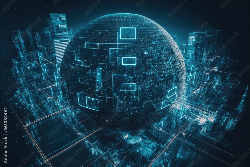 Fototapeta premium Technology or tech data, network internet connect concept abstract background