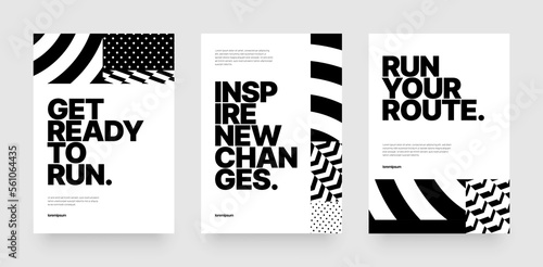 Vector layout template design for run, championship or sports event. Poster design with abstract running track on stadium with lane. Design for flyer, poster, cover, brochure, banner or any layout.