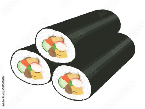 3本の太巻き寿司