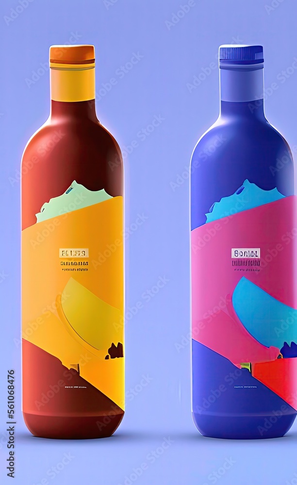 Fototapeta premium illustration with different bottles