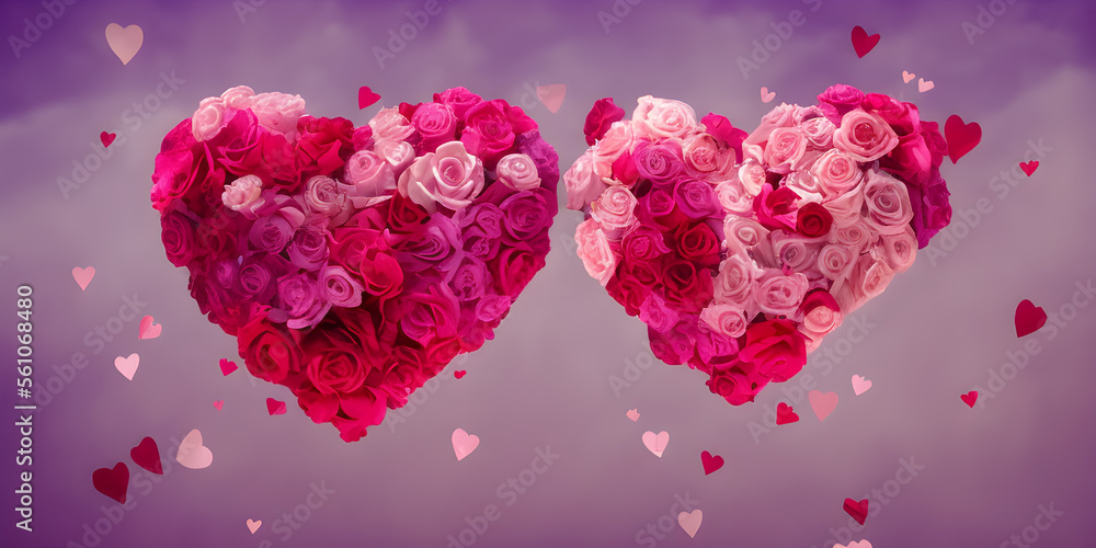 Heart shapes for valentines day background
