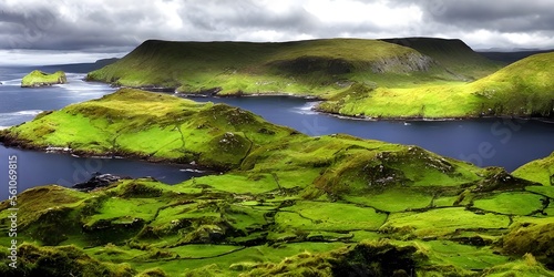 Ireland with green mountain beautiful scean 