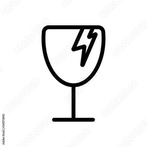 Postal symbols vector illustration. Fragile handle with care dry up sign. Black and white designation. Caution fragile. Symbol for sending box. Mail signs set. Glass cracked designation. Sign up arrow