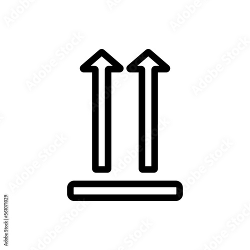 Postal symbols vector illustration. Fragile handle with care dry up sign. Black and white designation. Caution fragile. Symbol for sending box. Mail signs set. Glass cracked designation. Sign up arrow