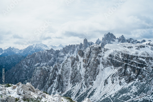 Fototapeta Naklejka Na Ścianę i Meble -  Panoramic View in the Dolomites South Tyrol Italy Tre Cime di Lavaredo