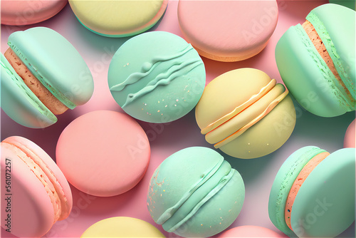 pastel colored French macar...