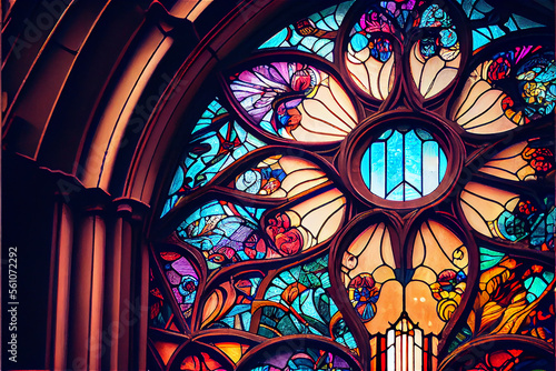 stained glass window in a c...