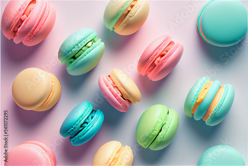 pastel colored French macar...