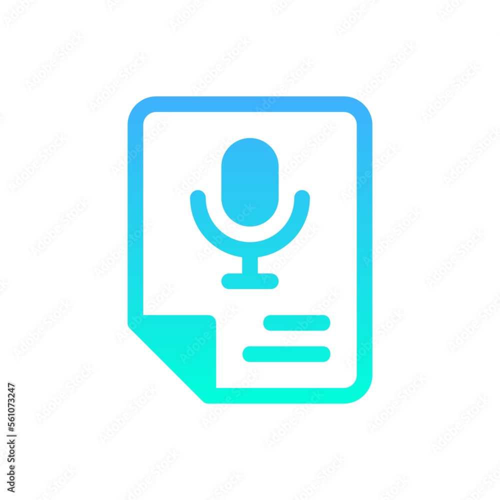 transcription flat gradient icon transcription flat gradient icon