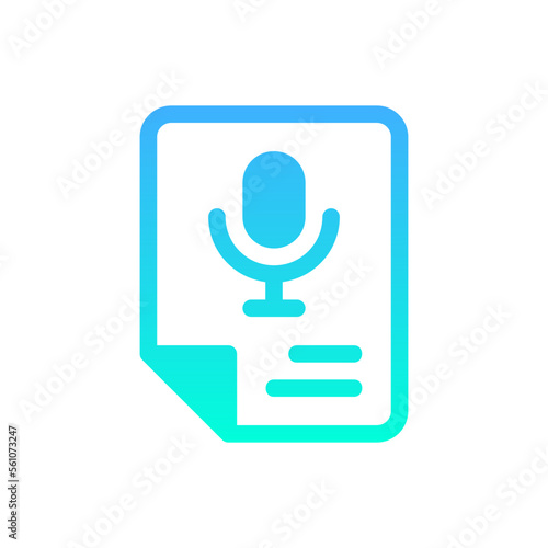 transcription flat gradient icon