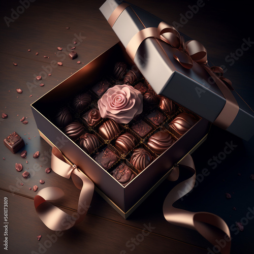 scatola di cioccolatini per san valentino photo