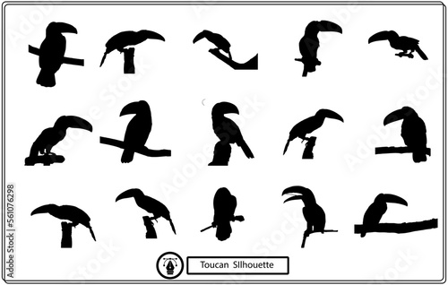 toucan bird black silhouette logo icon