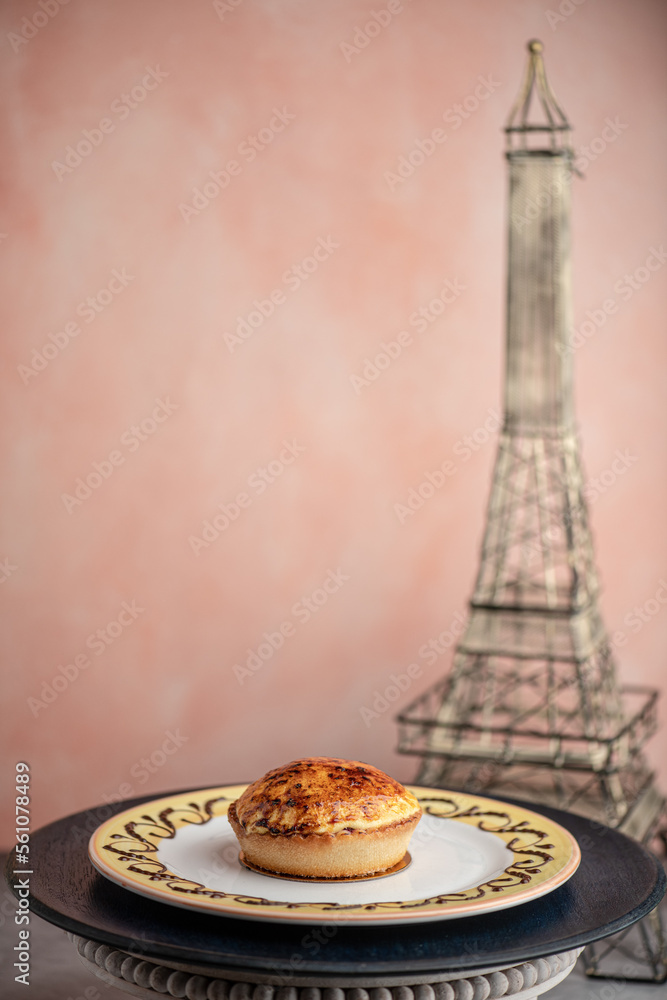 French pastry with Eiffel Tower decor