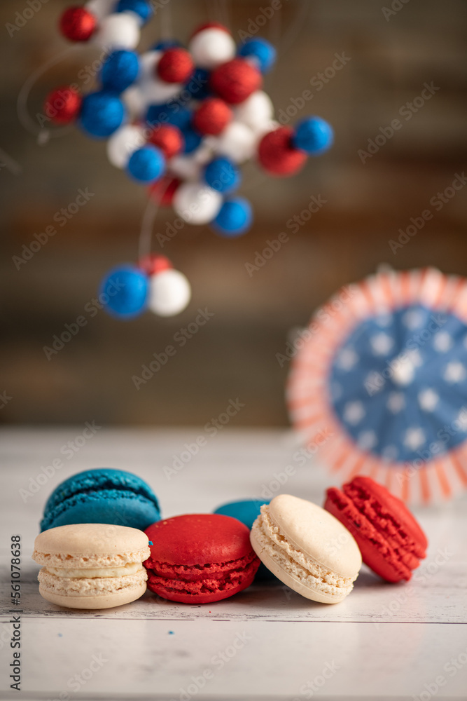 Macaroons on festive colors