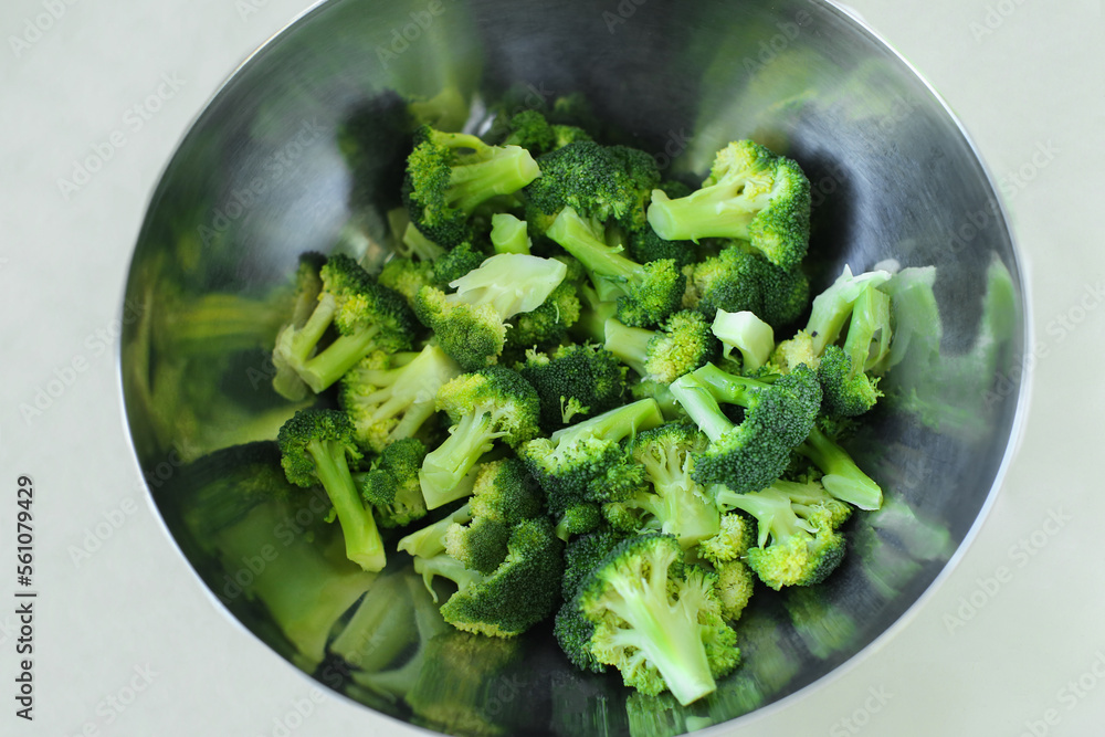 Hot boiled broccoli cabbage in a bowl Hot boiled broccoli cabbage in a bowl