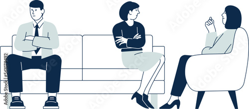 Couple therapy. Man and woman on psychotherapy session