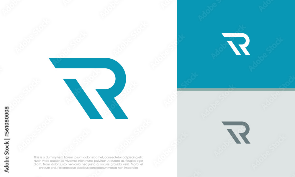 Initials R logo design. Initial Letter Logo. Initials R logo design. Initial Letter Logo.