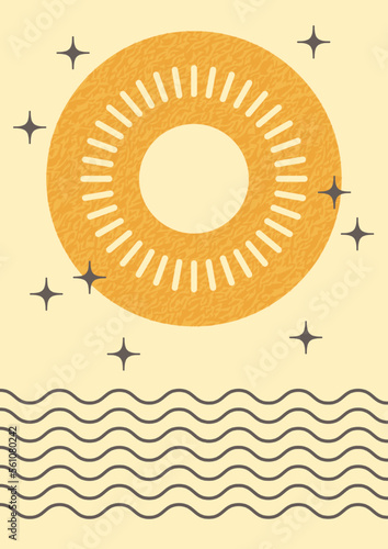 Bohemian retro poster. Vintage esoteric art banner