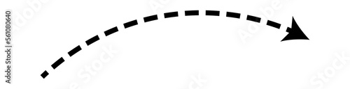 Dashed arrow set. Vector doodle dot line. Thin pointer arrows