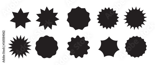 Set of starburst, sunburst badges. Design elements - best for sale sticker, price tag, quality mark. Flat vector illustration isolated on white background. Flat icon.