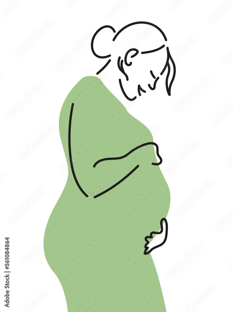 Pregnant woman, mother, woman in green dress Pregnant woman, mother, woman in green dress