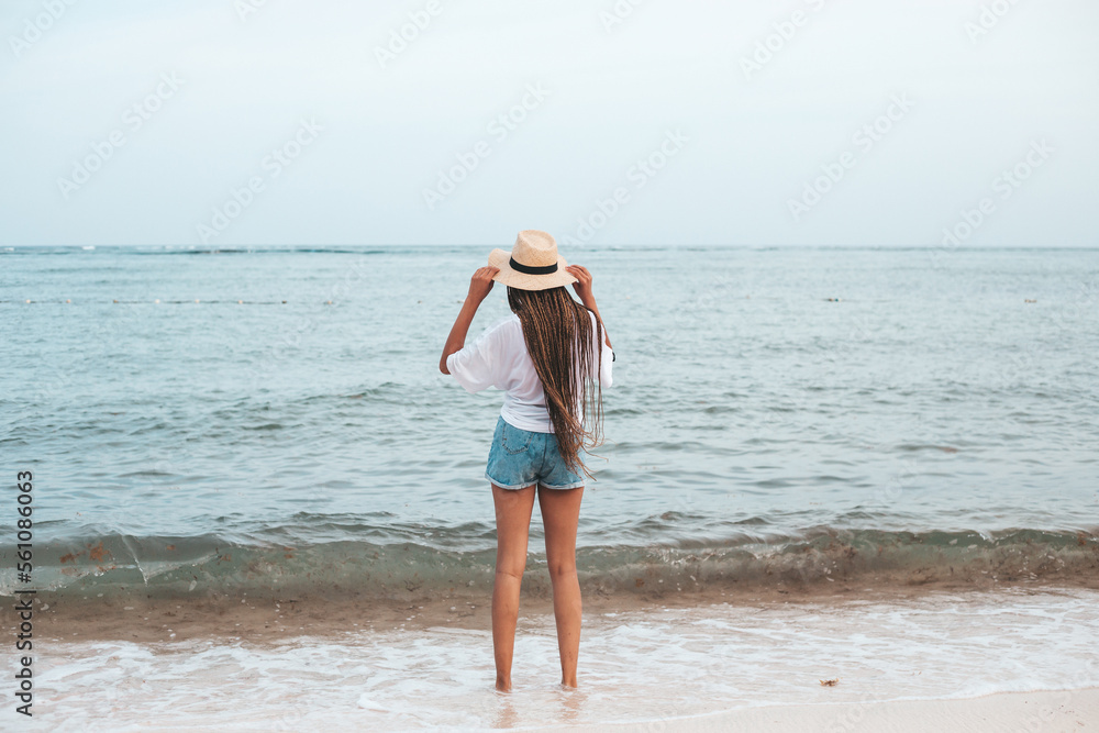 young woman on the beach young woman on the beach